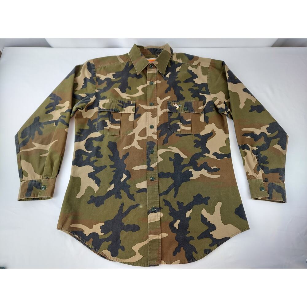 Winchester Camo Hunting Button Up Embroidered Logo Shirt Men's Medium